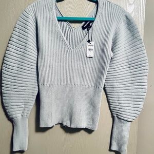 NWT $79 Medium EXPRESS Ultra Soft Ribbed Dolman Sleeve Sweater Short